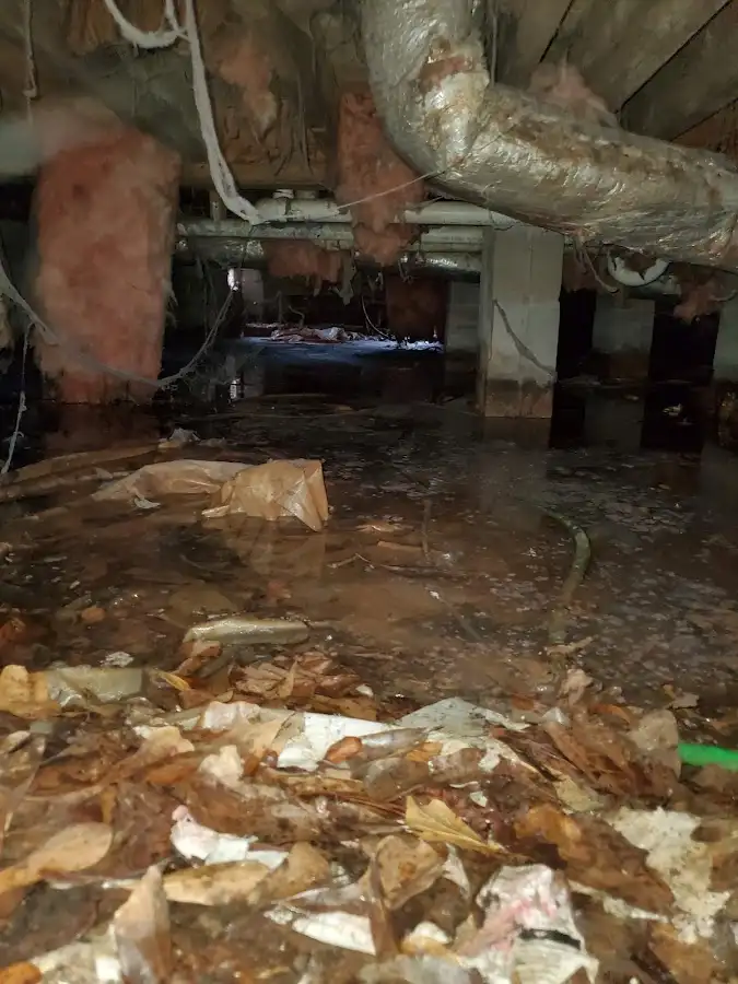 Crawl space flood assessment for Commercial Water Damage Restoration in Upper Sandusky